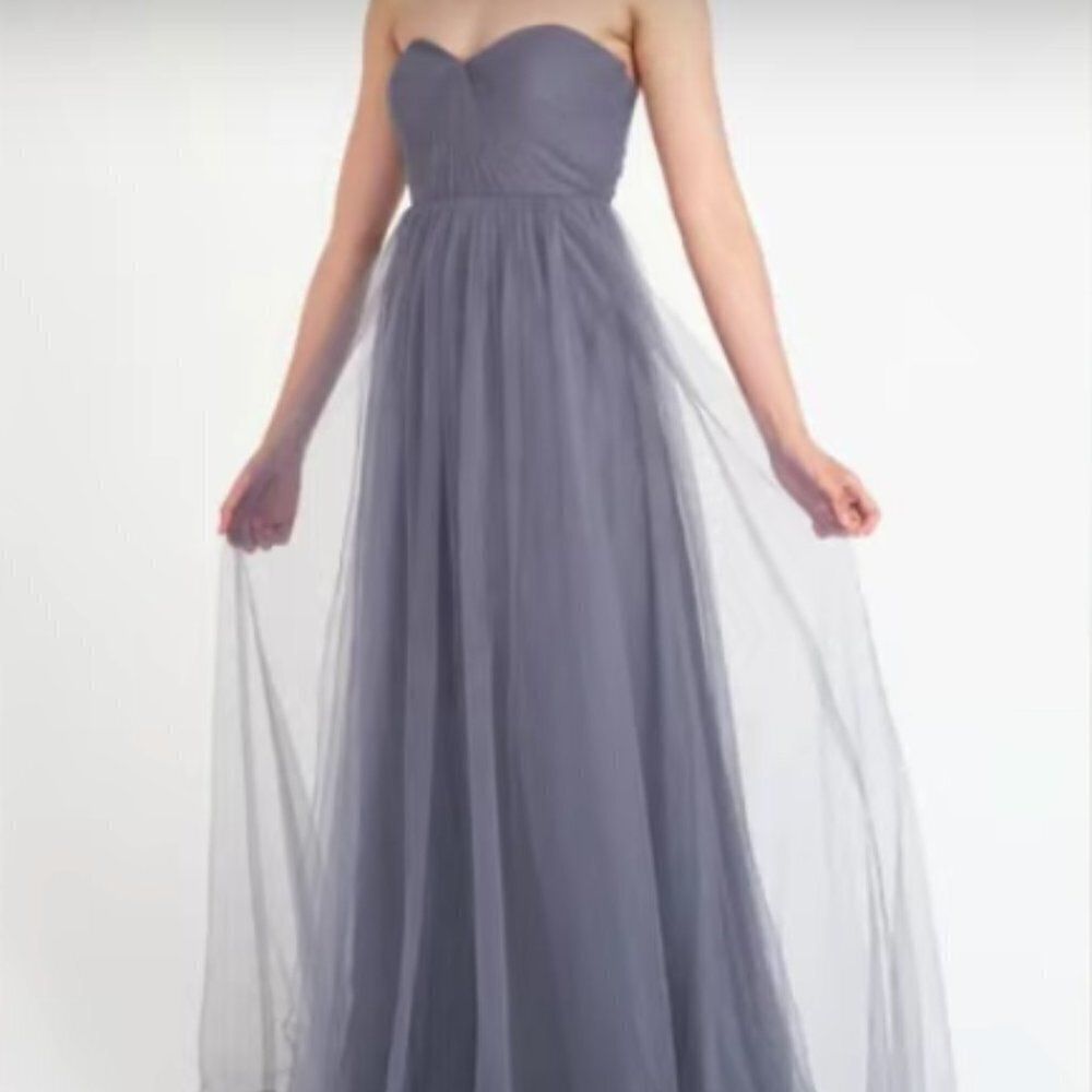 Jenny Yoo Annabelle Dress Strapless Maxi A-line Bridesmaid‎ Prom Wedding Purple